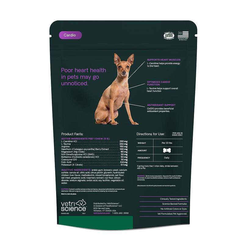 VetriScience Extra Strength Healthy Heart Vetri-Cardio Canine 60 Soft Chews