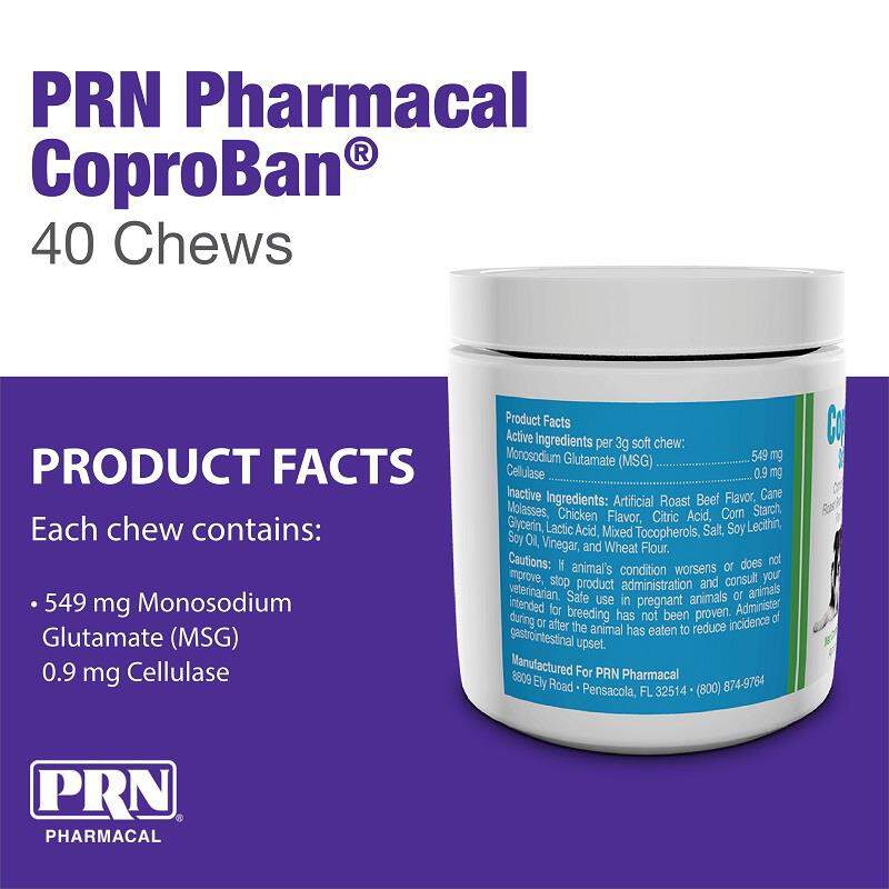 PRN Pharmacal CoproBan Soft Chews for Cats and Dogs, 40 Count