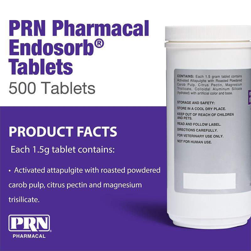 Endosorb Anti-Diarrheal Tablets for Dogs and Cats, 500 ct