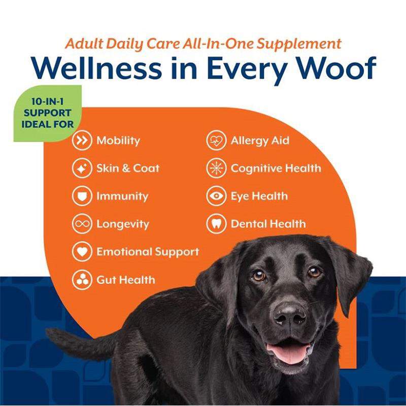NaturVet Adult Dog Daily Care All-In-One Supplement with 10-in-1 Support, Hickory Smoked Bacon Flavor, 60 Soft Chews