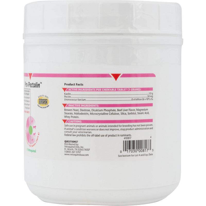 Vetoquinol Pro-Pectalin Anti-Diarrheal Tablets for Dogs and Cats with Diarrhea, 250 ct