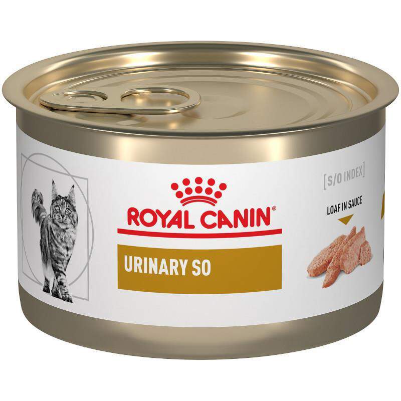 Royal Canin Veterinary Diet Adult Urinary SO Loaf in Sauce Canned Cat Food, 5.1 oz cans
