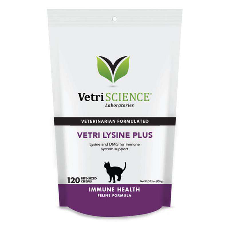 VetriScience Immunity Health Vetri Lysine Plus for Cats, 120 Chews