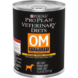 Purina Pro Plan Veterinary Diets OM Overweight Management Formula with Chicken Adult Dog Food, 12 x 13.3 oz cans