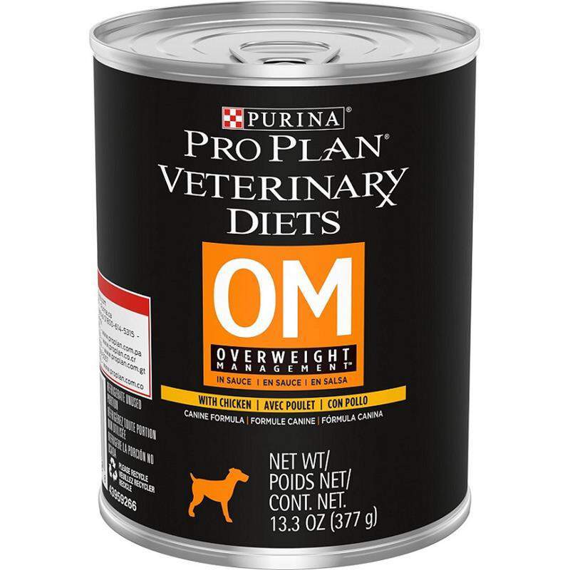 Purina Pro Plan Veterinary Diets OM Overweight Management Formula with Chicken Adult Dog Food, 12 x 13.3 oz cans