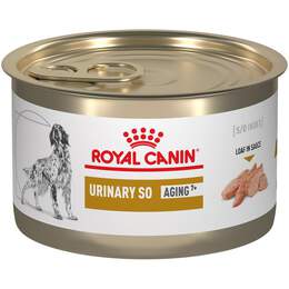 Royal Canin Veterinary Diet Adult Urinary SO Aging 7+ Loaf in Sauce Canned Dog Food, 24 x 5.2 oz cans