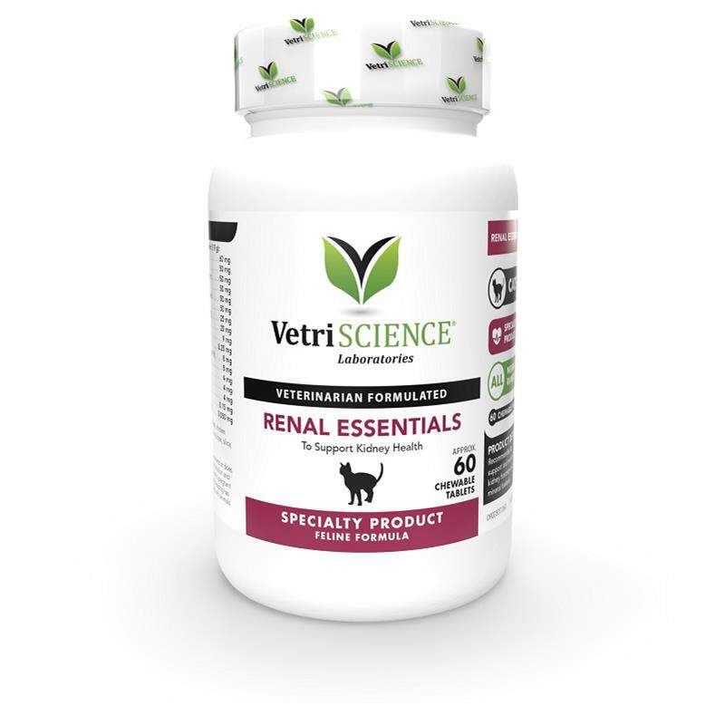 VetriScience Kidney Health Renal Essentials For Cats, 60 Chew Tabs