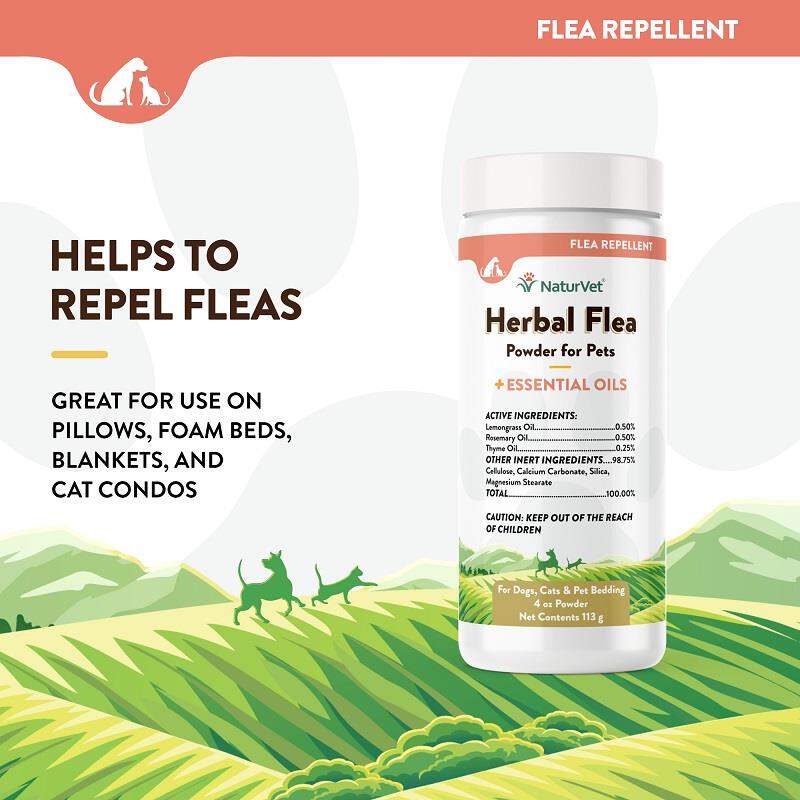 NaturVet Herbal Flea Pet Powder, 4 oz
