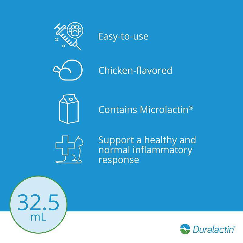 Veterinary Products Laboratories Duralactin Feline L-Lysine for Cats with Chronic Inflammatory and Musculoskeletal Conditions, 32.5 mL