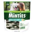 Minties Twists Large Dental Treats for Dogs 30+ lbs Vanilla Mint Flavor 24 oz