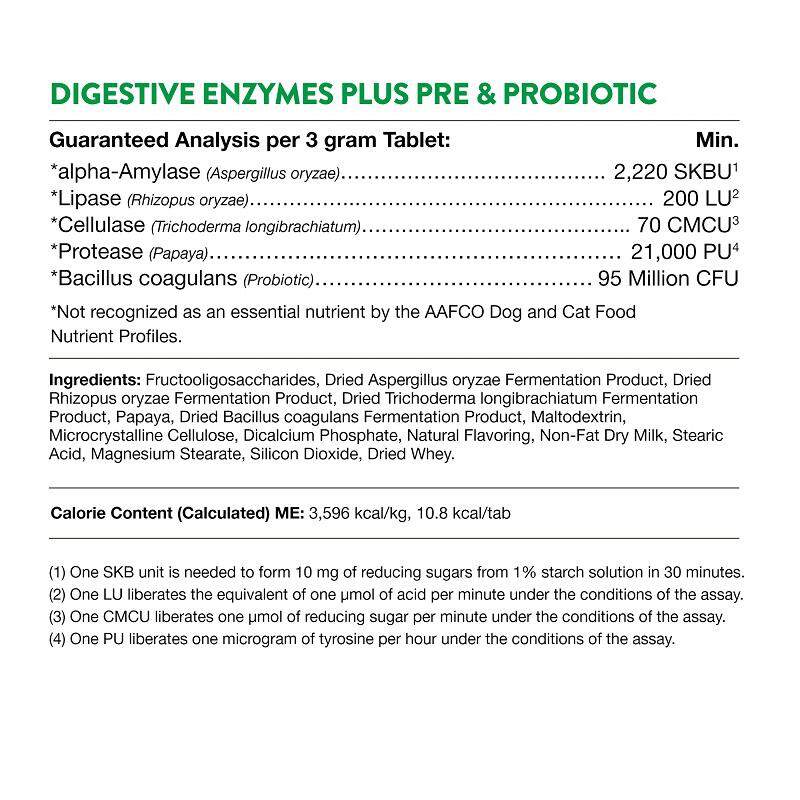 NaturVet Digestive Enzymes, 90 Chewable Tabs