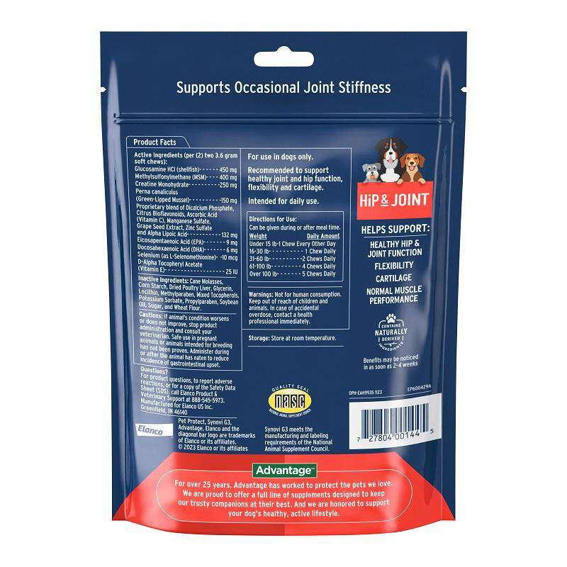 Pet Protect Hip & Joint Synovi G3 Soft Chews for Dogs