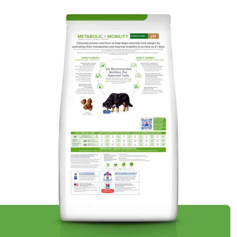 Hill's Prescription Diet Metabolic + Mobility, Weight + Joint Care Chicken Flavor Dry Dog Food, 24 lbs