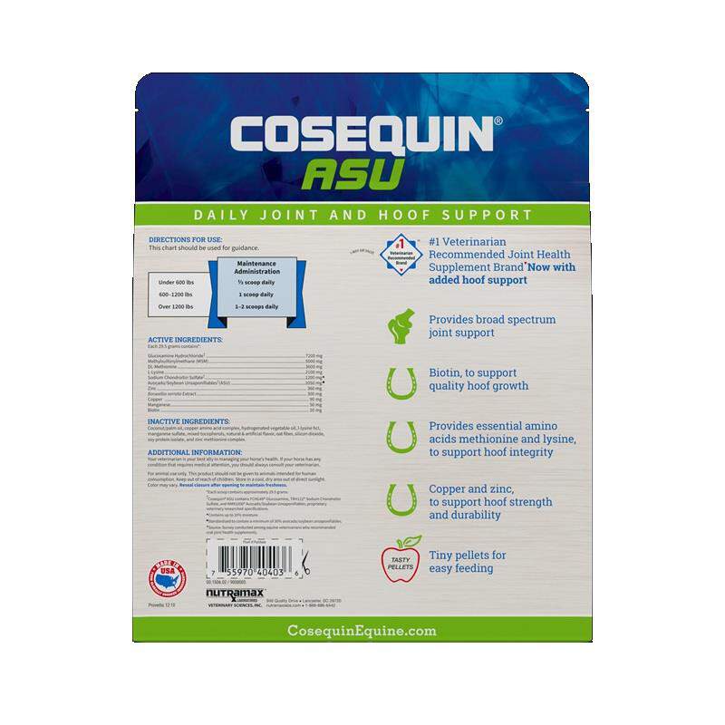 Cosequin ASU Joint & Hoof Daily Maintenance Support Pellets for Horses, 1200 g