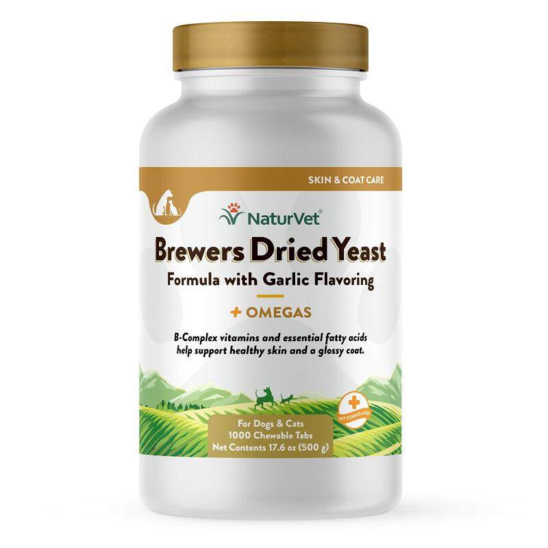 NaturVet Brewer's Dried Yeast Formula plus Omegas, 1000 Chew Tabs