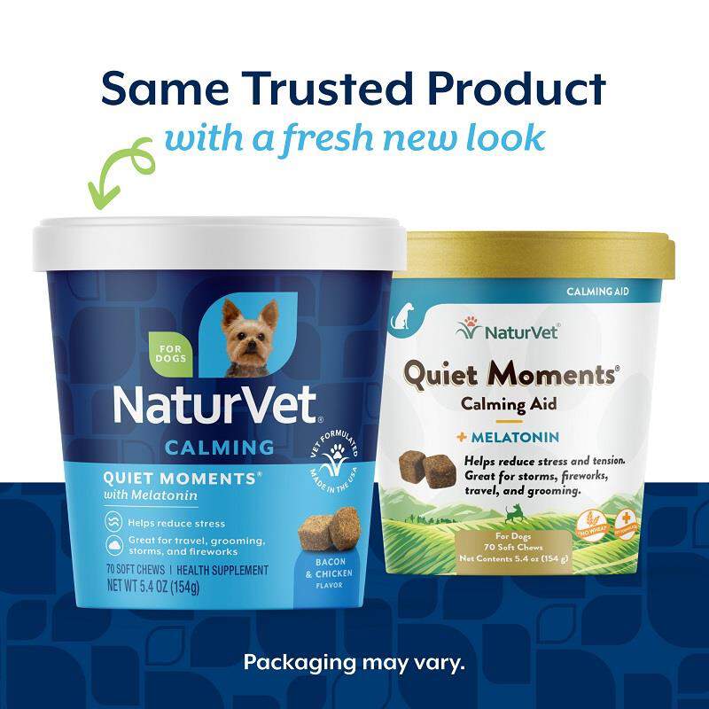 NaturVet Quiet Moments Calming Aid Plus Melatonin Soft Chews for Dogs