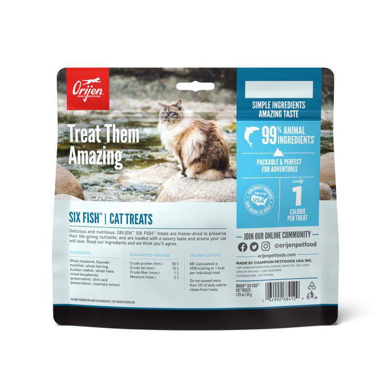 Orijen Six Fish Freeze-Dried Cat Treats, 1.25 oz