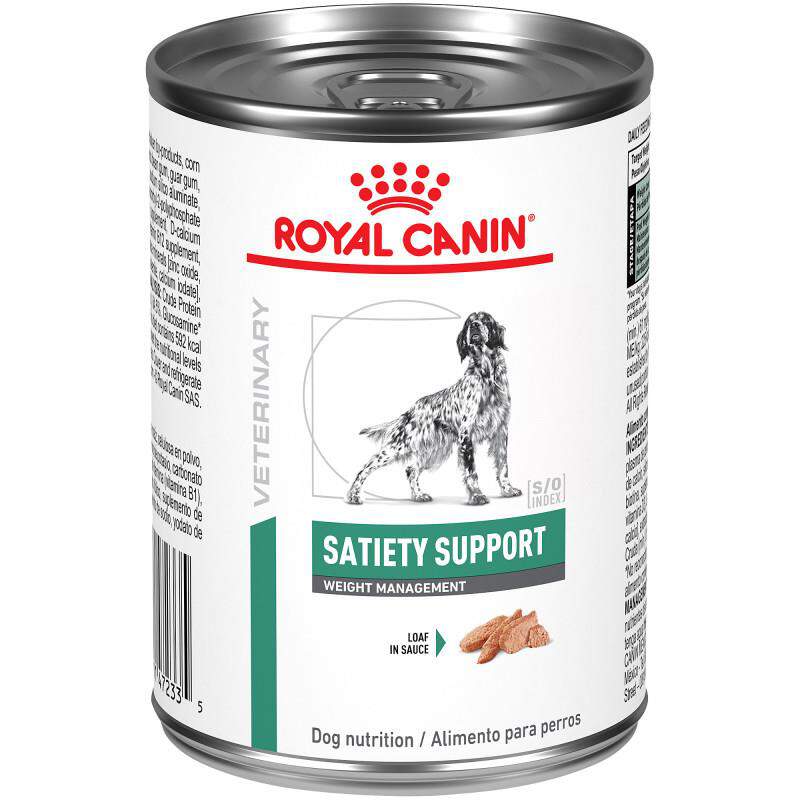 Royal Canin Veterinary Diet Adult Satiety Support Weight Management Loaf in Sauce Canned Dog Food, 24 x 13.5 oz cans