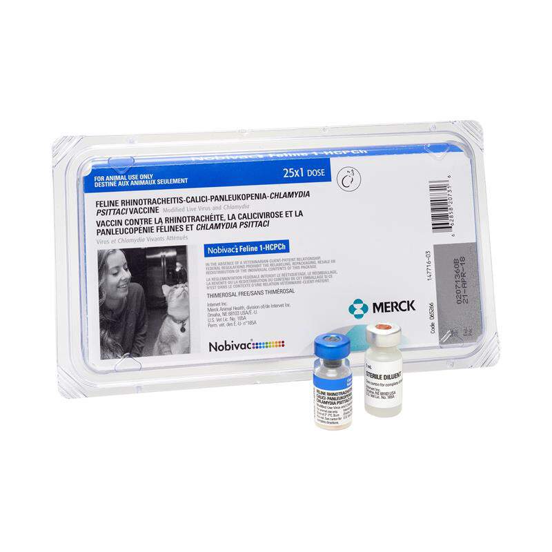 Merck Animal HealthNobivac Feline 1-HCPCh for Cats, 25-dosage tray