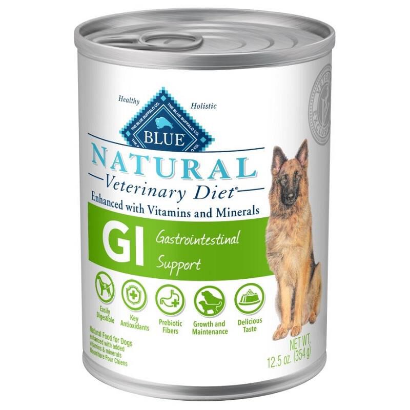 Blue Buffalo Natural Veterinary Diet GI Gastrointestinal Support Dog Food, 12 x 12.5 oz Cans