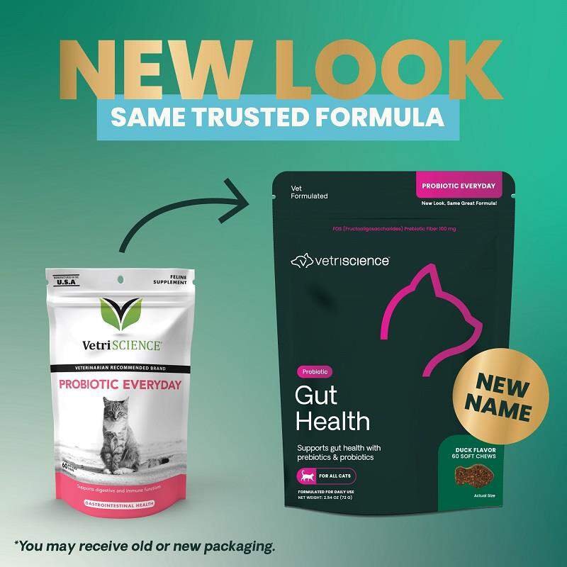 VetriScience Gut Health Probiotic Everyday Feline, 60 Soft Chews