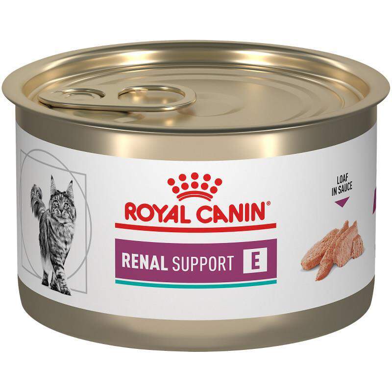 Royal Canin Veterinary Diet Adult Renal Support E Loaf in Sauce Canned Cat Food, 5.1 oz cans