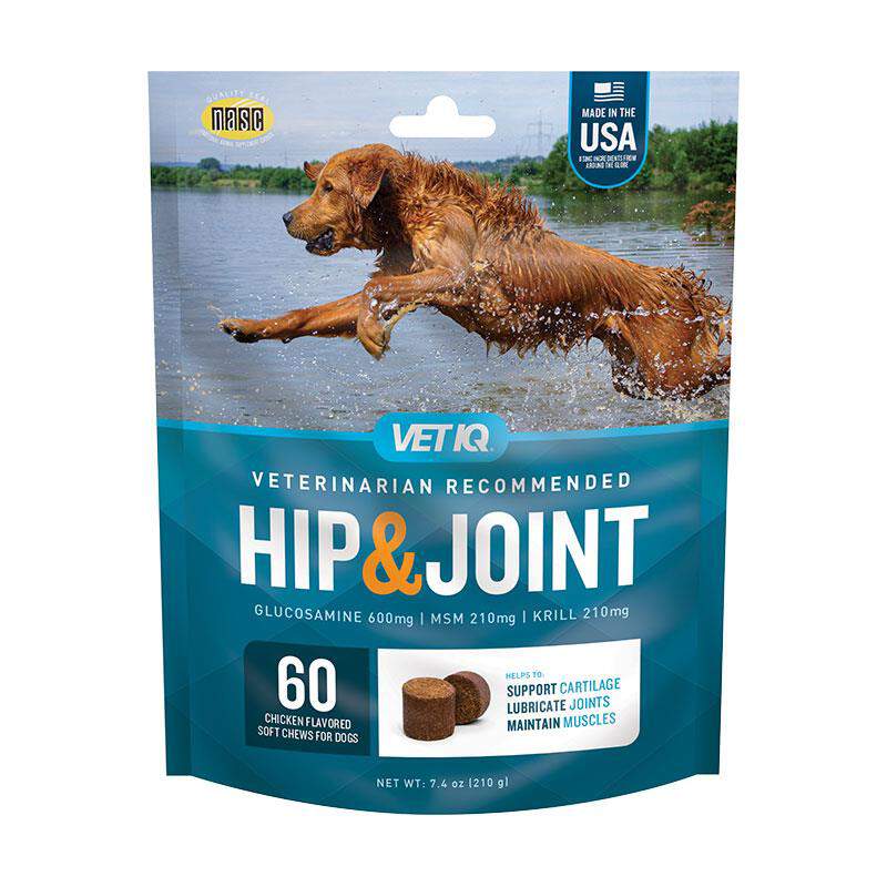 VetIQ Hip & Joint Chicken Flavored Soft Chews for Dogs, 60 ct