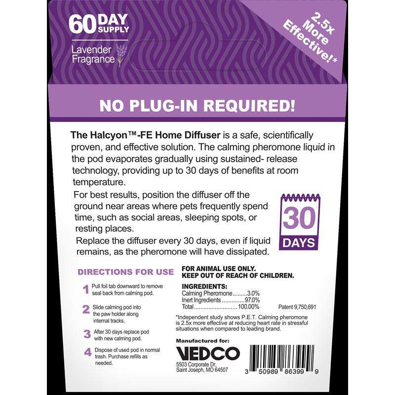 HALCYON-FE Calming Home Diffuser Refills for Cats, 2 pack