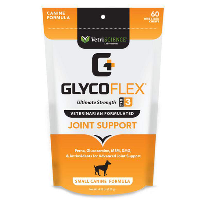 VetriScience Extra Strength Healthy Hip & Joint Glyco-Flex III Small Canine Formula, 60 Soft Chews