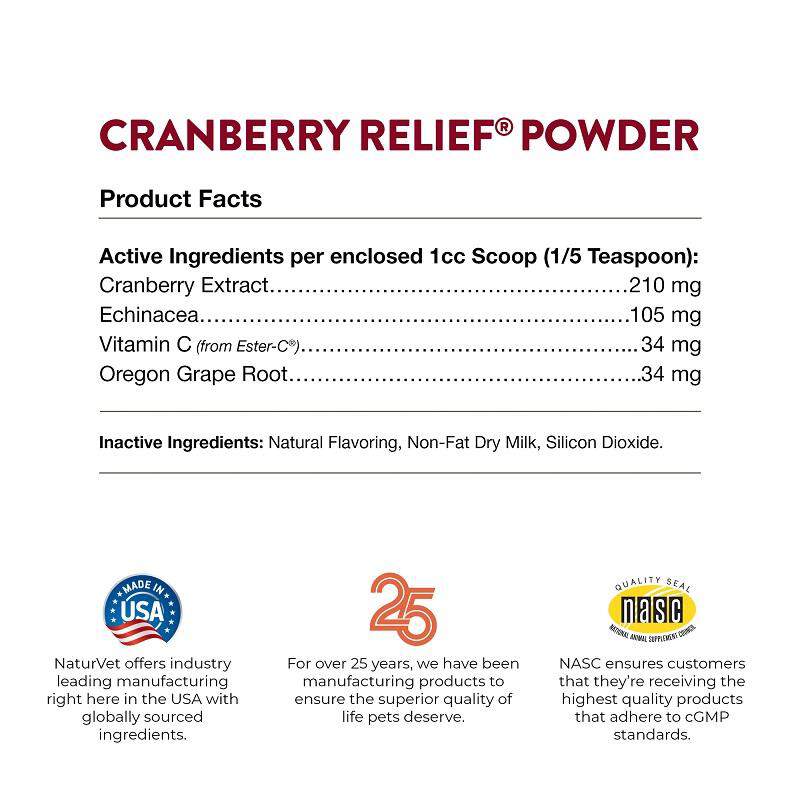 NaturVet Cranberry Relief Powder, 50 gm