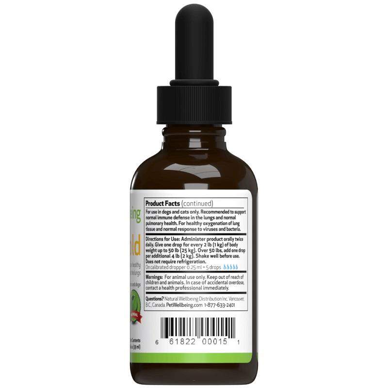 Pet Wellbeing Lung Gold for Dogs or Cats, 2 oz