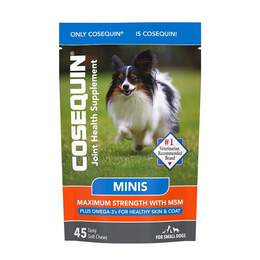 Cosequin Minis Joint Supplement for Small Dogs, Max Strength w/MSM plus Omega-3's, 45 Soft Chews