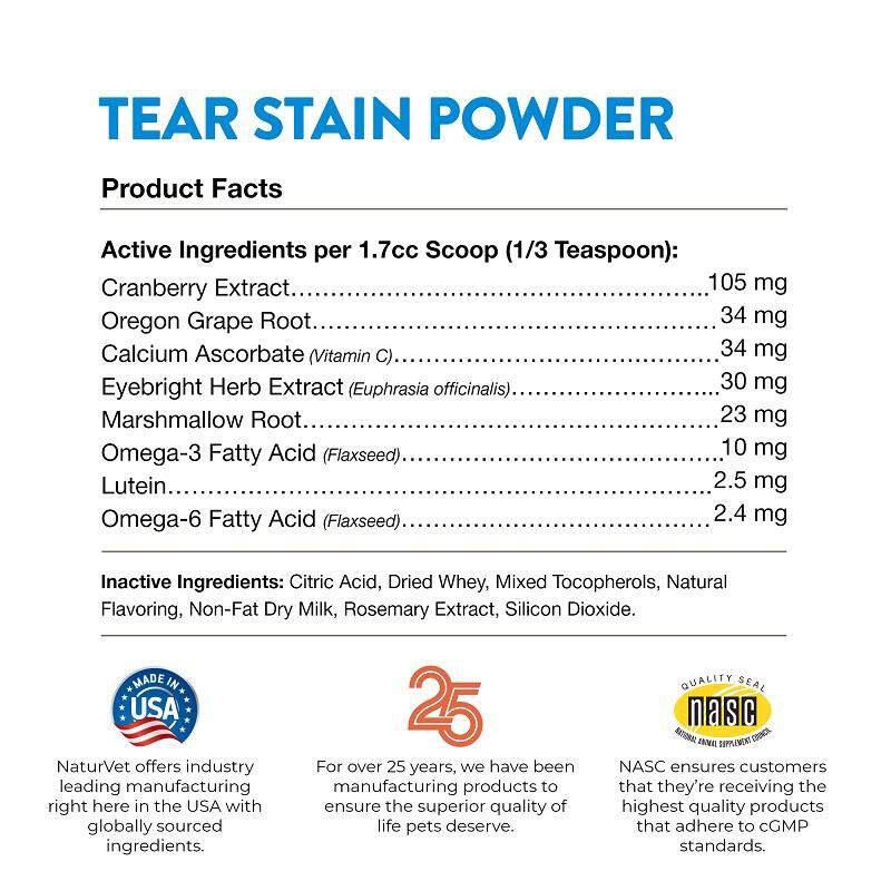 NaturVet Tear Stain Supplement Powder, 200 gm