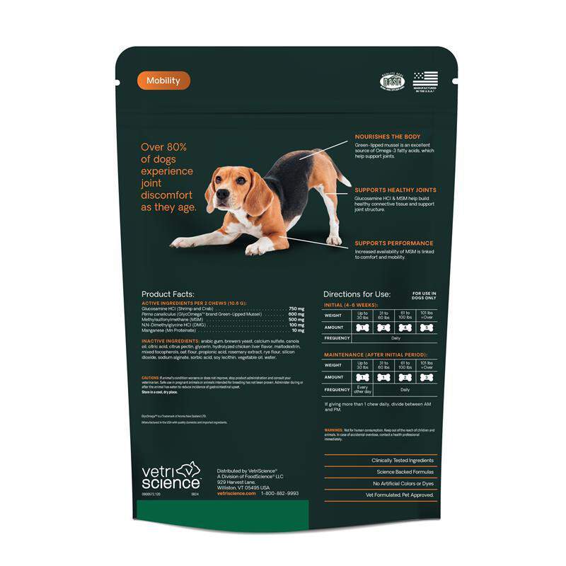 VetriScience Healthy Hip & Joint GlycoFlex Soft Chews for Dogs, 120 ct