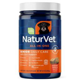 NaturVet Senior Dog Daily Care All-In-One Supplement with  8-in-1 Support, Hickory Smoked Bacon Flavor, 60 Soft Chews