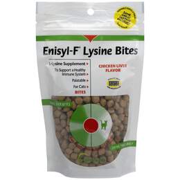 Vetoquinol Enisyl-F Lysine Bites Chicken & Liver Flavored Immune Supplement for Cats, 6.35-oz bag