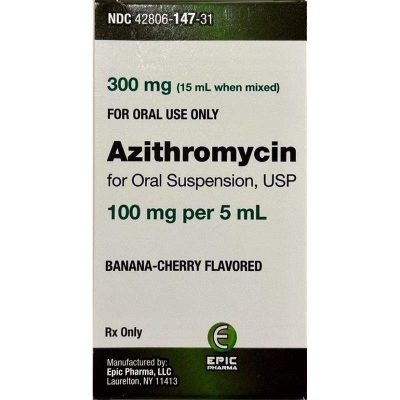 Azithromycin for Oral Suspension, 100mg/5ml 15 ml