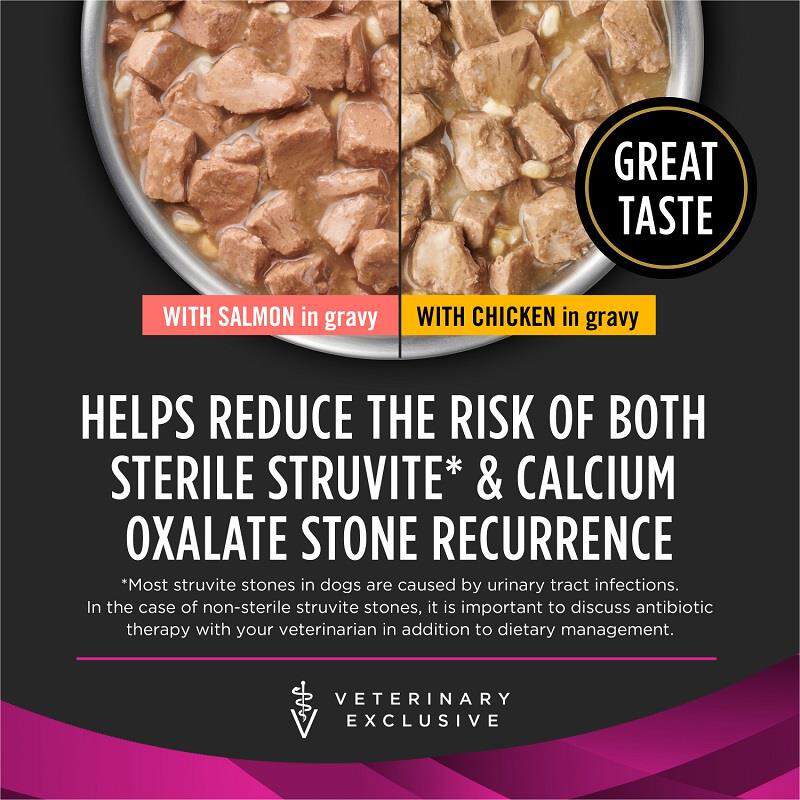Purina Pro Plan Veterinary Diets UR Urinary Ox/St Savory Selects with Chicken + Salmon Wet Dog Food Variety Pack, 12 x 13.3 oz cans