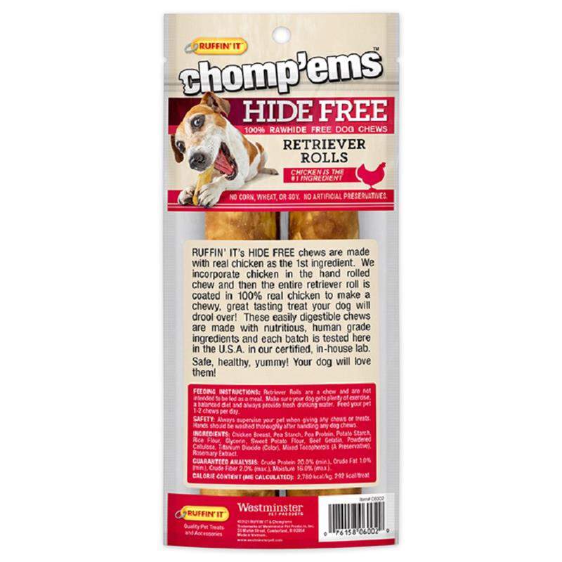 Chomp'ems Hide Free Chicken Rolls 7", 2 count