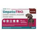 Simparica Trio Chewable Tablets for Dogs 88.1-132 lbs Brown, 6 Month Supply