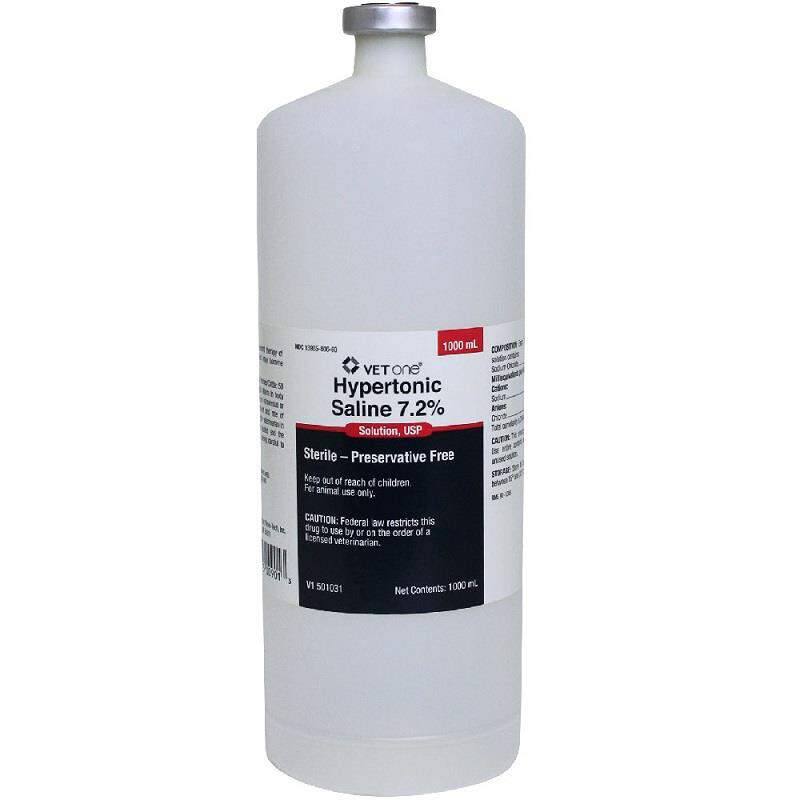 VetOne Hypertonic Saline 7.2% Solution for Horses and Cattle, 1000 ml