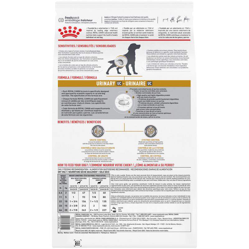 Royal Canin Veterinary Diet Adult Urinary UC Dry Dog Food, 18 lb bag