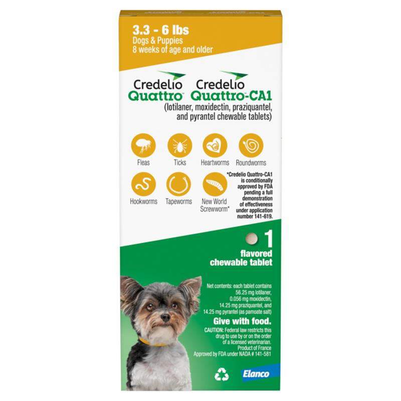 Credelio Quattro Flavored Chewable Tablet for Dogs & Puppies