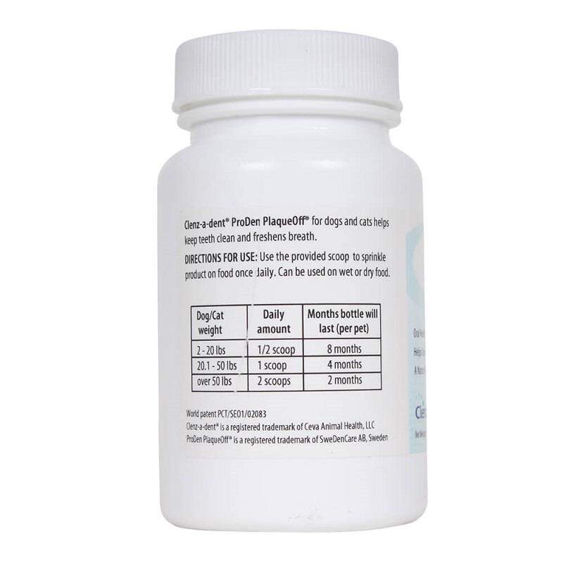 Clenz-A-Dent ProDen PlaqueOff for Dogs and Cats, 40 g