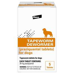 Tapeworm Dewormer for Dogs, 5 Tablets