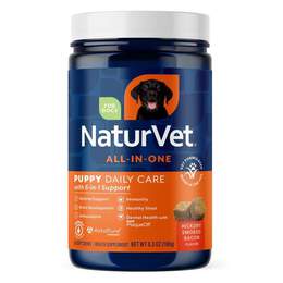NaturVet Puppy Daily Care All-In-One Supplement with 6-in-1 Support, Hickory Smoked Bacon Flavor, 60 Soft Chews