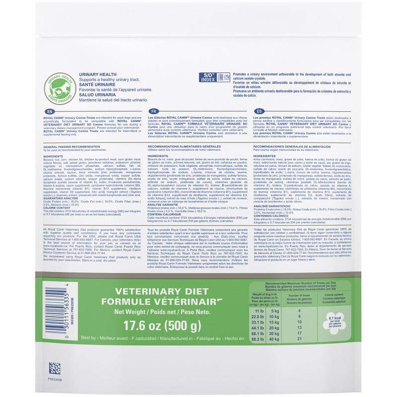 Royal Canin Veterinary Diet Adult Urinary Dog Treats, 17.6 oz bag