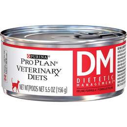 Purina Pro Plan Veterinary Diets DM Dietetic Management Formula Adult Cat Food, 24 x 5.5 oz cans