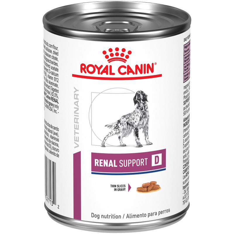 Royal Canin Veterinary Diet Adult Renal Support D Thin Slices in Gravy Canned Dog Food, 24 x 13 oz cans