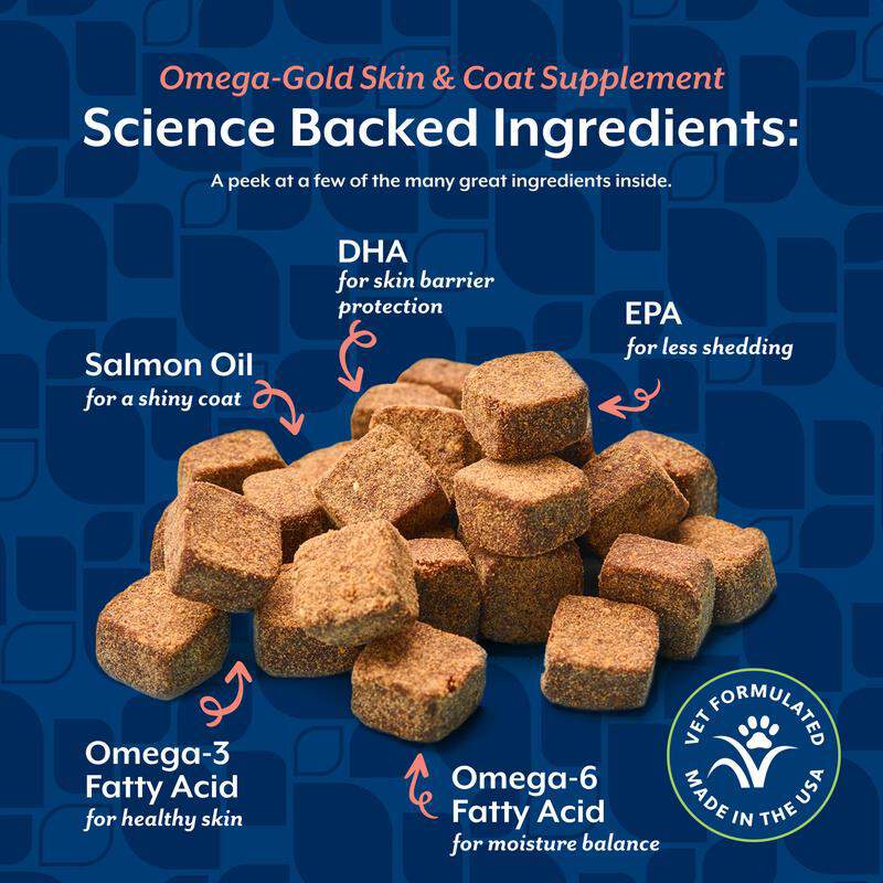 NaturVet Omega Gold Plus Salmon Oil Soft Chews, 180 Ct